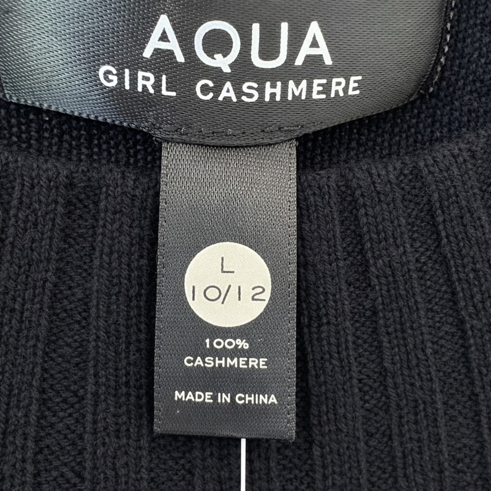 100% Cashmere Sweater Dress Ribbed Mini Black Size L NWT Soft Luxe - Picture 4 of 9